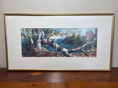 “Marquette Lighthouse & Birch” by Kathleen Conover Print