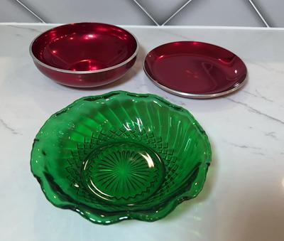 Olden Norway Bowl & Plate & Emerald Green Bowl