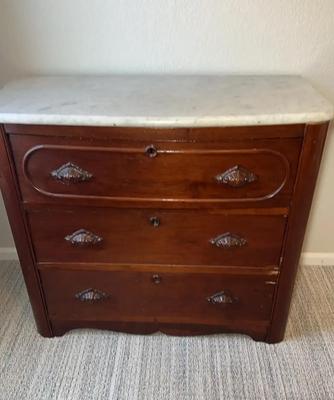 Victorian Antique Marble Top Chest