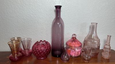 Purple & Cranberry Glass Collectibles