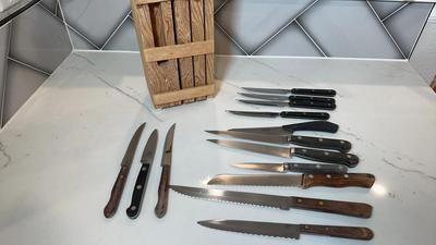 Henckels & Mixed Kitchen Knives With Knife Block