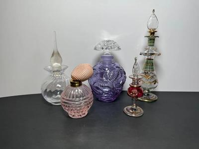 Collection Of 5 Vintage Perfume Bottles