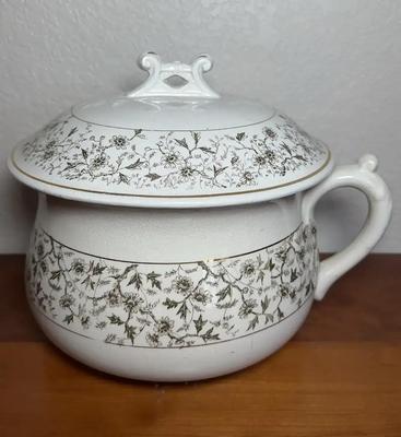 Burgess & Campbell Victoria Era Floral Gold Chamber Pot