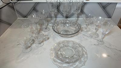 Fostoria & Mixed Vintage Etched Glassware