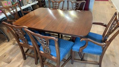 Mahogany Vintage Double Pedestal Dining Set