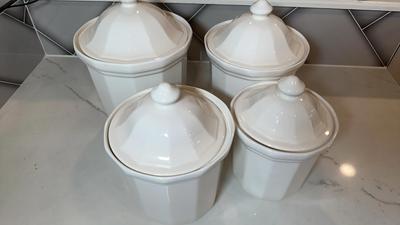 Pfaltzgraff Heritage White 4 Pc Cannister Set