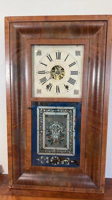 Elisha Mantoss Ogee Antique Pendulum Clock 