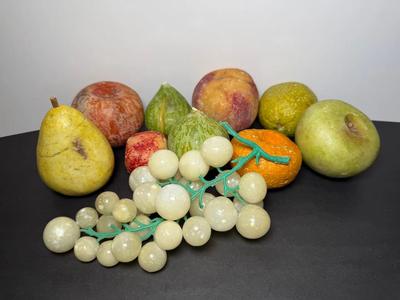 Vintage Hand Painted Italian Marble/Alabaster Fruit Set