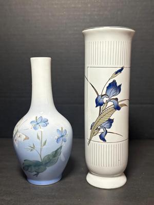 Vintage Otagiri Grand Iris & Royal Copenhagen Denmark Bud Vases