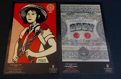 SHEPARD FAIREY "IMPERFECT UNION" & "MANUFACTURING DISSENT" GALLERY POSTER