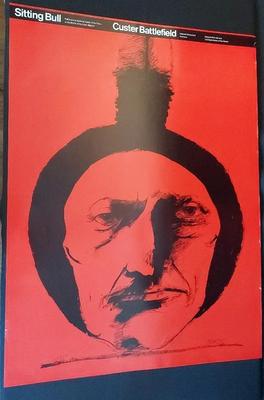 SITTING BULL "CUSTER BATTLEFIELD" POSTER BY LEONARD BASKIN