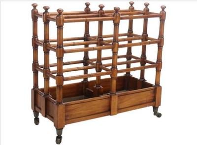 Sale Photo Thumbnail #34: English Style Canterbury Magazine Rack On Casters - Signed Sarreid LTD