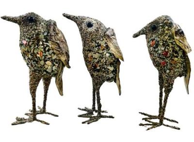 Sale Photo Thumbnail #154: Shore Bird Figures - Sea Shell Encrusted