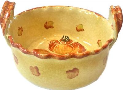 Sale Photo Thumbnail #115: Italian Pottery Open Vegetable Serving Piece With Handles - Signed "Italica Made In Italy"