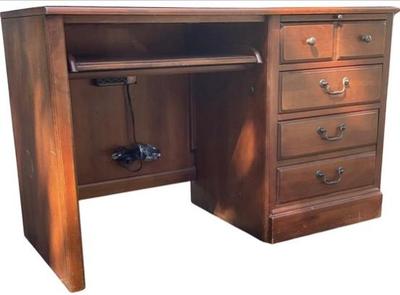 Sale Photo Thumbnail #62: Wooden Desk With Power Cable Connection, Drawers, & Pull-out Surface