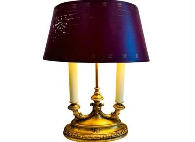 Sale Photo Thumbnail #74: Bouillotte Style Gilt Lamp With Tole Shade