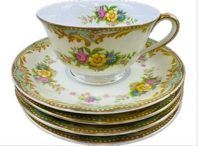 Sale Photo Thumbnail #100: Noritake Milroy Cup & Saucers - 4 Pieces