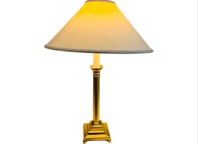 Sale Photo Thumbnail #72: Brass Table Lamp - Doric Column Design With Footed Base