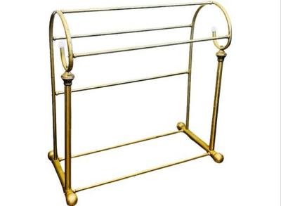 Sale Photo Thumbnail #35: Vintage Arched Brass Blanket Rack