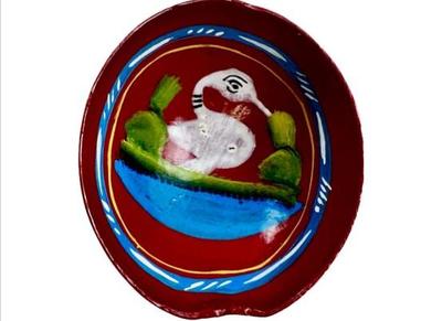 Sale Photo Thumbnail #160: Small Hand Painted Jicara Gourd Bowl