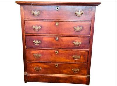 Sale Photo Thumbnail #49: Antique Cherry Wood Chest Of Drawers