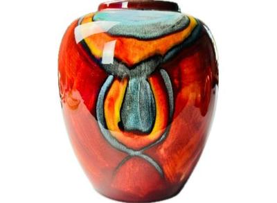 Sale Photo Thumbnail #110: English Artisan Pottery - Poole Peacock Vase - Signed "Poole Pottery England"