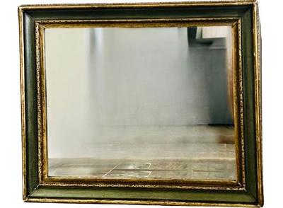 Sale Photo Thumbnail #42: Large Neoclassical Style Beveled Glass Mirror With Green & Gold On Gesso Detailing