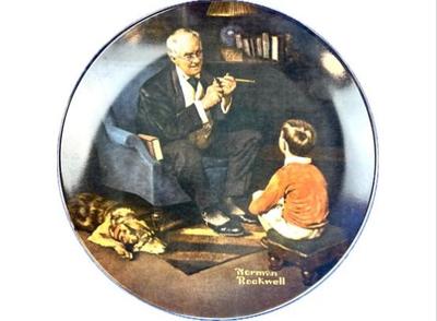 Sale Photo Thumbnail #119: Norman Rockwell Porcelain Plate "The Tycoon" 1982 Knowles Heritage Collection