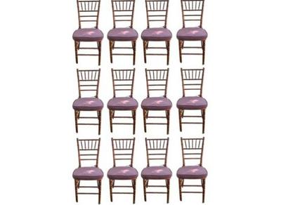Sale Photo Thumbnail #68: 12 Bamboo Style Wood Catering Chairs With Chocolate Brown Removable Tieback Cushions