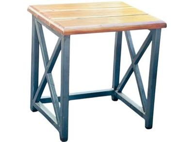 Sale Photo Thumbnail #58: Metal Side Table With Wood Top
