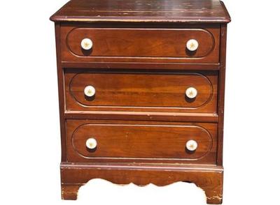 Sale Photo Thumbnail #50: Vintage Bedside Table With Porcelain Pulls