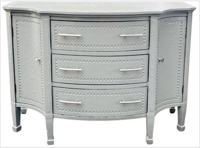 Sale Photo Thumbnail #54: Contemporary Style Demi-Lune Side Board - Crackle Grey Gloss Finish