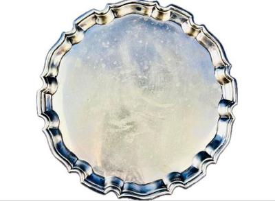Sale Photo Thumbnail #81: Silver Soldered Footed Serving Tray - Chippendale Style With Nautilus Scroll Feet - Hallmarked "HB&H"