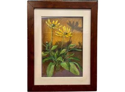 Sale Photo Thumbnail #14: Original Pastel Drawing By Darien Artist, Britt Bair -Entitled "Flower Shadow"
