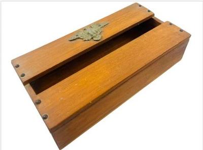 Sale Photo Thumbnail #140: Vintage Wooden Kleenex Box Holder With Eagle Design