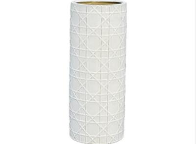 Sale Photo Thumbnail #121: Ceramic Umbrella Stand By Emissary - Woven Bamboo Raised Surface Design