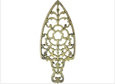 Sale Photo Thumbnail #119: Vintage Brass Trivet Signed & Dated Virginia Metal Workers "VM - Rosette"