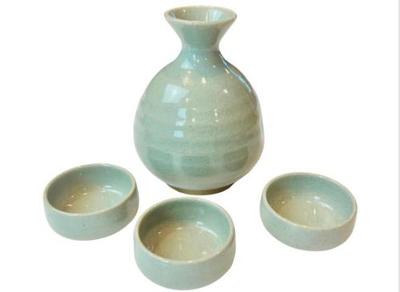 Sale Photo Thumbnail #113: Japanese Studio Pottery Saki Set - Signed