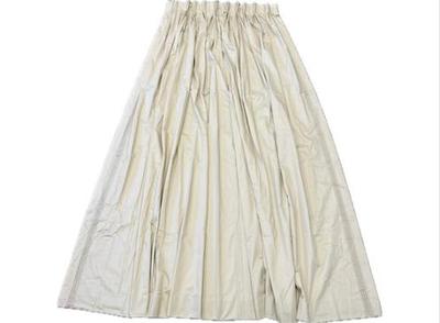 Sale Photo Thumbnail #161: One PAIR Pinch Pleated Curtains - Light Beige With Coordinating Trim - Sateen Lined