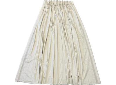 Sale Photo Thumbnail #164: One PAIR Pinch Pleated Curtains - Light Beige With Coordinating Trim - Sateen Lined