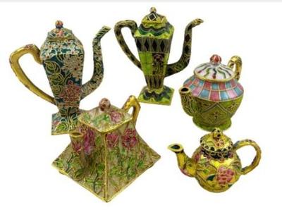 Sale Photo Thumbnail #19: Collection Of Miniature Cloisonne Tea & Coffee Pots
