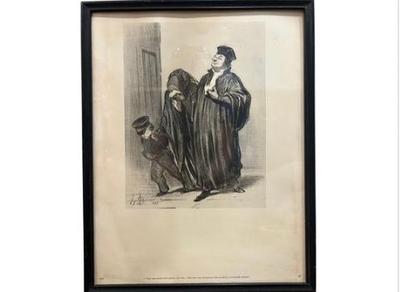 Sale Photo Thumbnail #46: Honore Daumier Lithograph 1847 (4 Of 7)