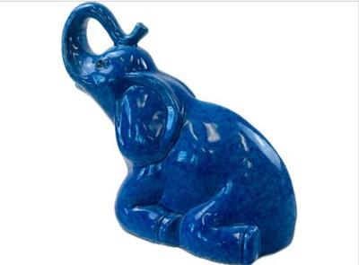 Sale Photo Thumbnail #183: Blue Ceramic Elephant