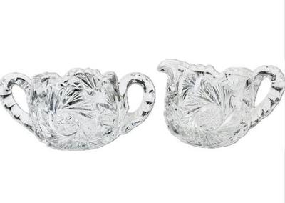 Sale Photo Thumbnail #55: American Brilliant Cut Glass Creamer & Sugar