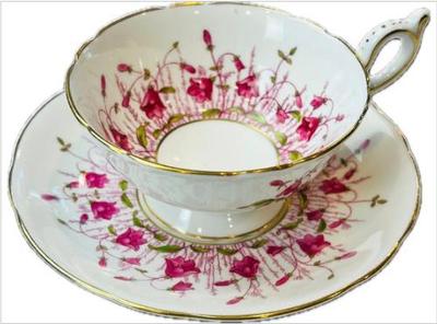 Sale Photo Thumbnail #77: English Porcelain Cup & Saucer - Coalport Harebell Pattern