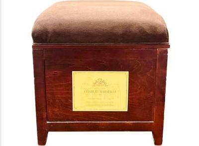 Sale Photo Thumbnail #5: At Home Wooden Storage Ottoman With Suede Top