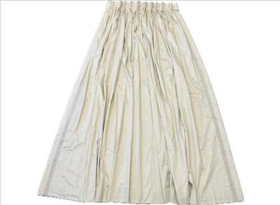 Sale Photo Thumbnail #163: One PAIR Pinch Pleated Curtains - Light Beige With Coordinating Trim - Sateen Lined
