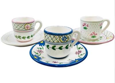 Sale Photo Thumbnail #94: Portuguese Pottery Cups & Saucers - Signed On Base