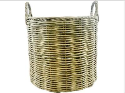 Sale Photo Thumbnail #125: Large Natural Wicker Rattan Basket With Integrated Side Handles