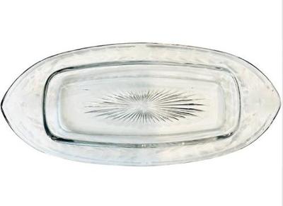 Sale Photo Thumbnail #58: Heisey Glass - Cut & Etched Floral Design - Celery & Relish Tray - Signed On Base "H"